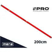 Pro Aluminium waterpas - - 200 cm - PRO600 - Rood - Precisie 0,5 mm/m - Eenvoudige leesfles - Vergrotingseffect