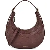 Coccinelle Leren handtas schoudertas Whisper Grained Leather Mini Bag Berry donkerpaars