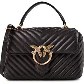 Pinko Love Lady Handtas Leder 22 cm - Dames - marrone marasca