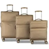 Worldpack Kyoto 4 wielen Kofferset 3-delig met uitbreidingsplooi beige