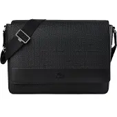 Lacoste Chantaco Aktetas Messenger Leder 35 cm zwart