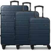 Saxoline Miami 4 wielen Kofferset 3-delig met uitbreidingsplooi blauw