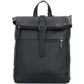 Davidoff Paris Dagrugzak Leer 38 cm Laptop compartiment zwart