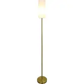Olucia - GAYA - Vloerlamp - Wit / Messing - Vorm: Cilinder