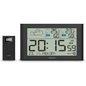 Hama Weerstation Sylt met buitensensor, draadloos, zwart, modelnummer 222216