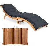 Casaria Ligbed Acaciahout FSC-gecertificeerd incl kussen Antraciet
