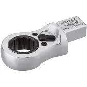 Hazet Insteek-ratel-ringsleutel 6606D-19 · 14 x 18 mm insteekvierkant massief · Buitentwaalfkant profiel · SW 19 mm