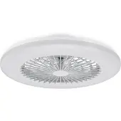 Philips LED plafondventilator Amigo, glanzend wit, 49 cm, CCT dimbaar, wit / opaal, Woon-/ Eetkamer, Kunststof, Modern