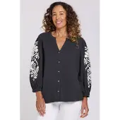 Nydj Geborduurde Gebreide Blouse