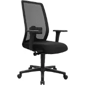 Topstar Bureaufauteuil met synchroonmechanisme, zwart/zwart, verstelbaar van 430 tot 540 mm, met armleuningen. Draagvermogen: 110 kg