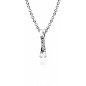 Zinzi zilveren hanger kruislings wit 16mm ZIH2039 (zonder collier)