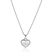 Zinzi 18mm zilveren hanger hart met parelrand voor gravure ZIH2652 (zonder collier)