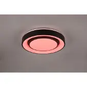 TRIO Slimme plafondlamp Mona, dimbaar, zwart, Woon-/ Eetkamer, metaal, Modern, Slimme plafondlamp