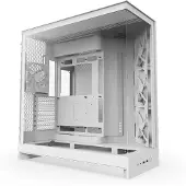NZXT Boîtier PC H9 FLOW moyen tour blanc avec panneau latéral et avant verre trempé