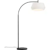 Nordlux Booglamp - vloerlamp Dicte, wit / opaal, Woon-/ Eetkamer, Textiel / Stof / Zijde, Scandinavisch, booglamp