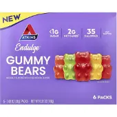 Atkins , Endulge, Gummy Bears, 6 Verpakkingen, 1,06 oz (30 g) Elk