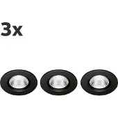 Philips Dive badkamer inbouwspot - zwart - 5 W - 3 pack