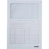 Leitz Sichtmappe, DIN A4, Karton, mit Sichfenster, weiß 160 g-qm, Oberteil mit beschriftbarem Druckraster, Sicht- - 100