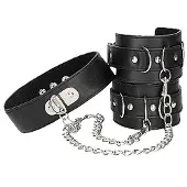 Ouch! Collar met Handboeien - Zwart