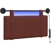 vidaXL Hangend hoofdbord Glanzend Bruin Antiek PU