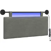 vidaXL Hangend hoofdbord Lichtgrijs Corduroy stof
