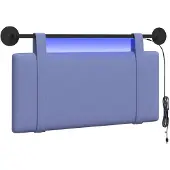 vidaXL Hangend hoofdbord Jeans Blauw Stof