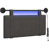 vidaXL Hangend hoofdbord Zwart Antiek PU