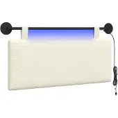 vidaXL Hangend hoofdbord Crèmekleurig Corduroy stof