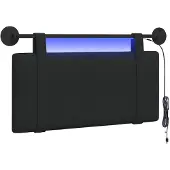 vidaXL Hangend hoofdbord Zwart Stof