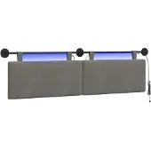 vidaXL Hangend hoofdbord Lichtgrijs Corduroy stof