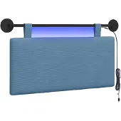 vidaXL Hangend hoofdbord Blauw Corduroy stof