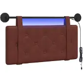 vidaXL Hangend hoofdbord Glanzend Bruin Antiek PU