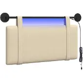 vidaXL Hangend hoofdbord Crèmekleurig Stof