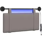 vidaXL Hangend hoofdbord Taupe Stof