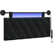 vidaXL Hangend hoofdbord Zwart Fluweel