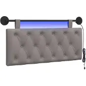 vidaXL Hangend hoofdbord Taupe Stof