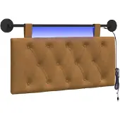 vidaXL Hangend hoofdbord Bruin Fluweel
