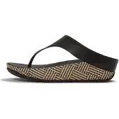 FitFlop Lulu lux graphic-weave leather cross slides