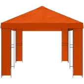 vidaXL Tuinpaviljoen 6 x 3 m Oranje Polyester en Staal 190 gsm