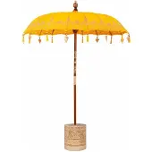 vidaXL Balinese parasol met basis Geel 185 x 185 x 260 cm Katoen