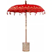 vidaXL Balinese parasol met basis Rood 185 x 185 x 260 cm Katoen