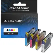 PrintAbout Huismerk vervangt Brother LC-985VALBP Inktcartridge 4-kleuren Multipack