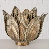 Boltze Theelichthouder - Bloemvormig - Antiekgoud - - 27.5x27.5cm