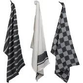 Cosy & Trendy keukenhanddoeken zwart - set van 3