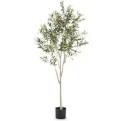 Easyplants | Kunst Olijfboom 180 cm | Zijde | Olea | Olijfgroen