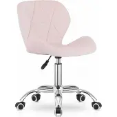 Leobert Fauteuil - - Avola - Lichtroze fluweel - 53,5 x 55 x 73,5-86,5 cm