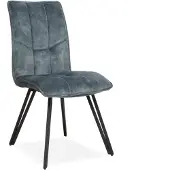 Bommel Wonen Eetkamerstoel Fancy - velvet Adore Niagara - blokstiksels - poot zwart