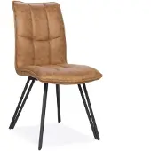 Bommel Wonen Eetkamerstoel Fancy - stof Otis Cognac - blokstiksels - poot zwart