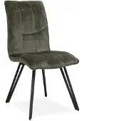 Bommel Wonen Eetkamerstoel Fancy - velvet Adore Hunter - blokstiksels - poot zwart