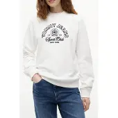Tommy Hilfiger Sweatshirt 'Crest Logo' nachtblauw / wit